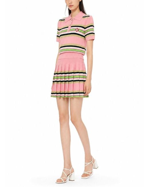 Casablanca Pink Mini Skirt Striped Viscose