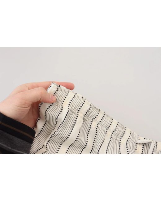 Dolce & Gabbana White Striped Relaxed Fit Pants for men