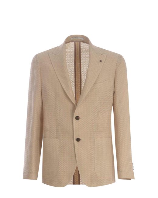 Tagliatore Natural Single-Breasted Jacket for men
