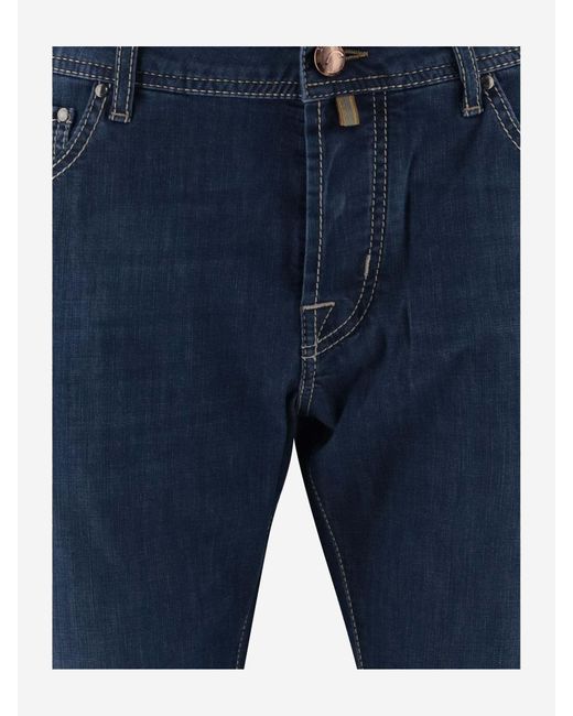 Jacob Cohen Blue Cotton Blend Jeans for men