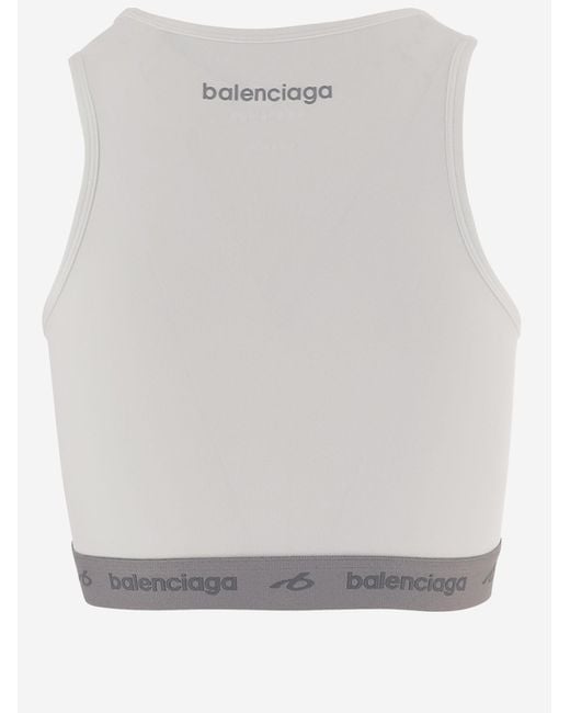 Balenciaga White Top Stretch Nylon Polyamide Tops