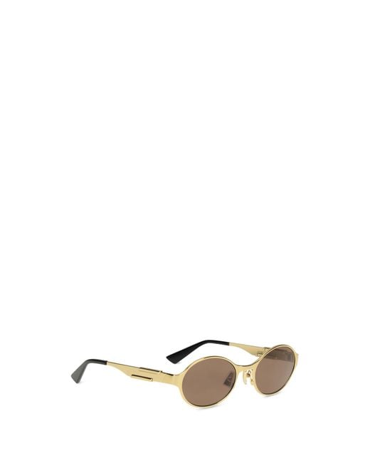Bottega Veneta Metallic Oval Sunglasses- Metal