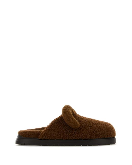 Fendi Brown Shearling Slippers for men