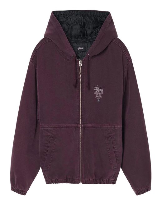 Stussy Purple Canvas Insulated Work Jacket for men