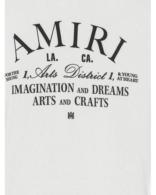 Amiri White Cotton Logo Print T-Shirt T-Shirts for men