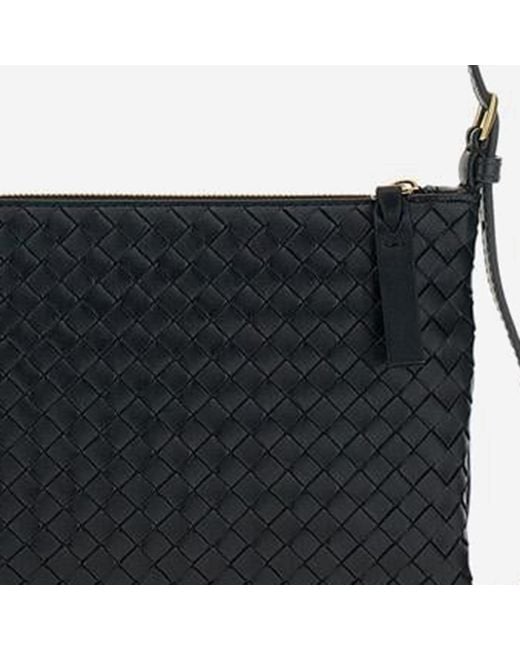 Bottega Veneta Black Shoulder Bag Mini Woven Leather Lambskin
