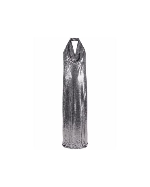 Blanca Vita Gray Sequin-Embellished Long Dress