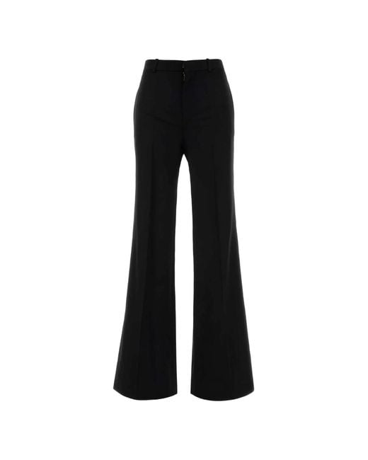 Chloé Black Pantalon Tailleur En Laine Grain De Poudre Noir Trousers