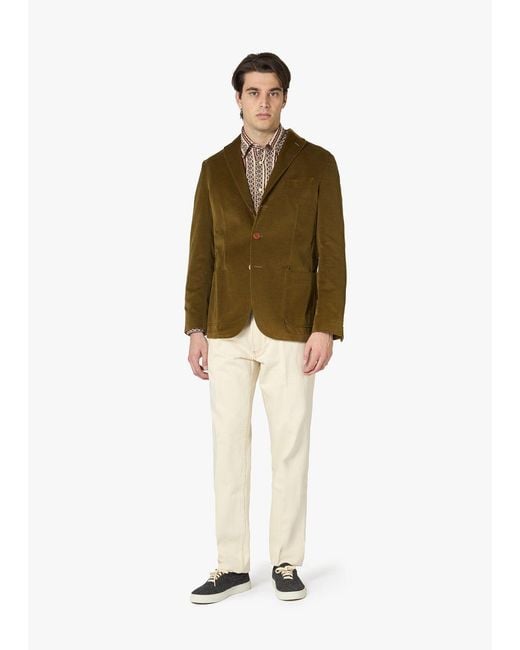 Doppiaa Green Aabenzio Single-Breasted Jacket With Flap Pockets for men