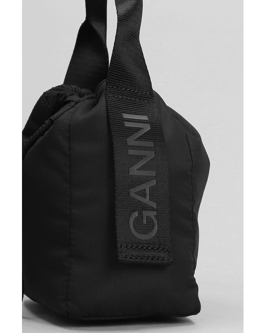 Ganni Hand Bag In Black Polyester