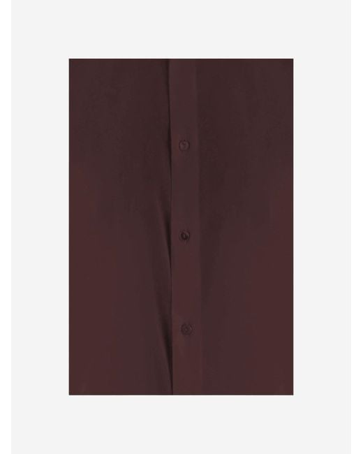HER SHIRT HER DRESS Purple Silk Stretch Shirt