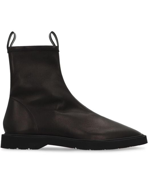 Céline Black Leather Ankle Boot With Tapered Shape Lamb for men