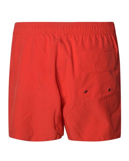 Michael Kors Red Elastic Drawstring Waist Logo Shorts for men