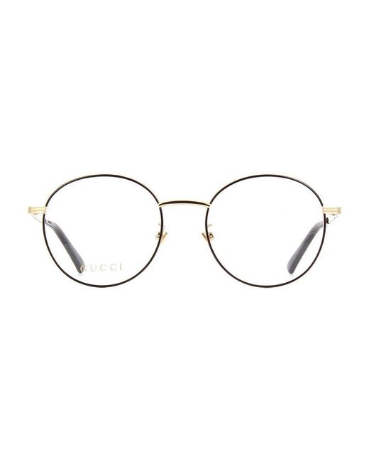 Gucci Brown Eyeglasses Round Full Rim, - Frame And Clear Demo Lens Gg0839Ok001