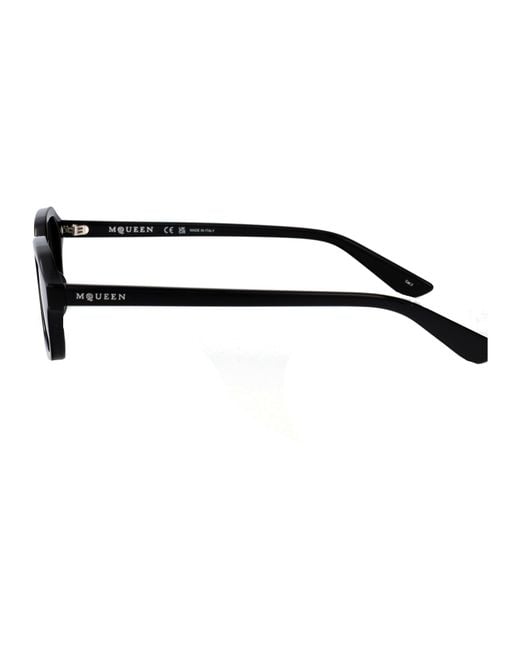 McQueen Black Acetate Sunglasses for men