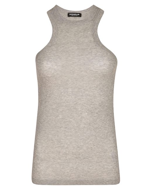 Dondup Gray Cotton Fitted Tank Top