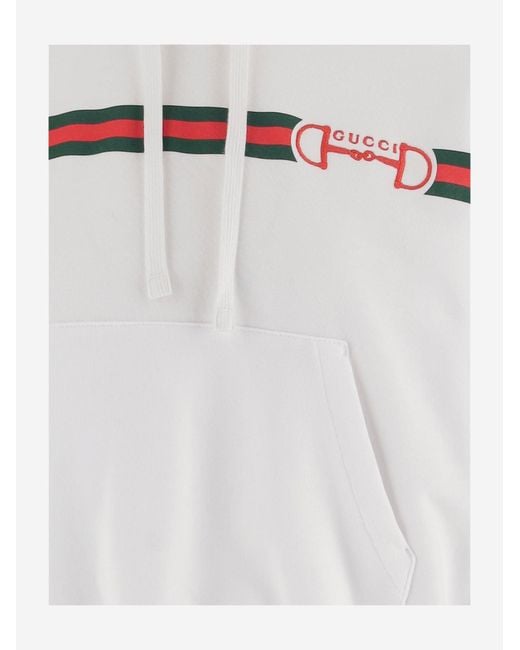 Gucci White Cotton Sweatshirt With Logo Print