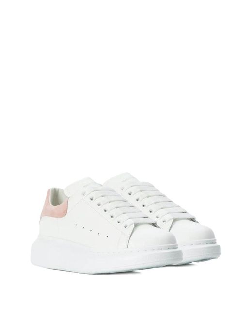 McQueen White Oversize *Icon Smooth Calf Leather Sneakers With Patchouli Suede Heel Counter.<Br