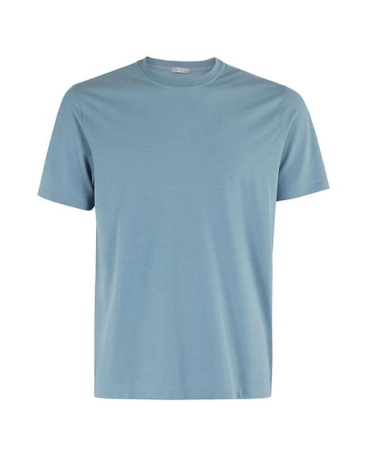 Zanone Blue T Shirt Mc Slim Fit Ice Cotton for men