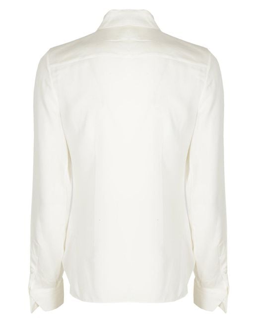 Theory White Concealed Fastened Shirt