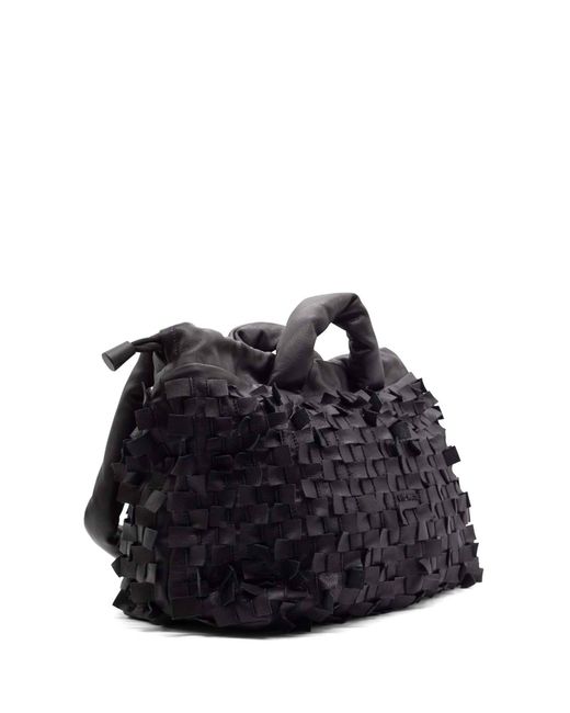 Vic Matié Black Leather Handbag With Shoulder Strap