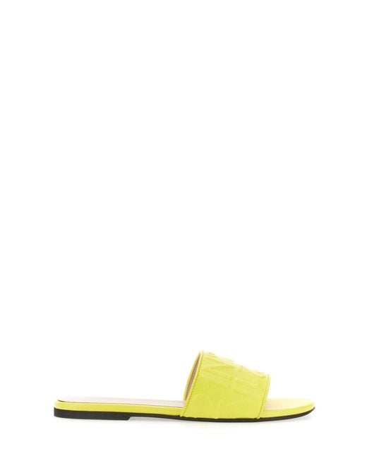 N°21 Metallic Slide Sandal With Logo Lambskin
