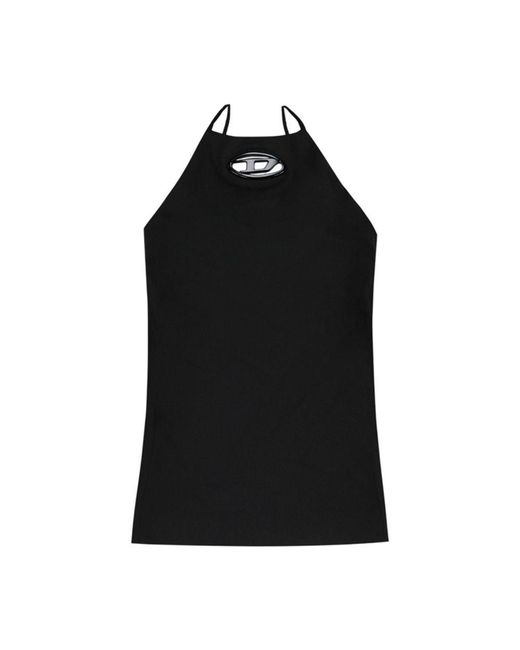 DIESEL Black Diesel Logo-Embroidered Tank Top