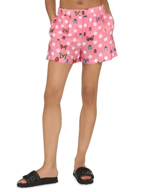Versace Pink Silk Blend Shorts Viscose