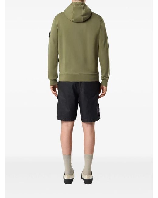 Stone Island Green Hooded Sweatshirt Organic Cotton Sweatshirts for men