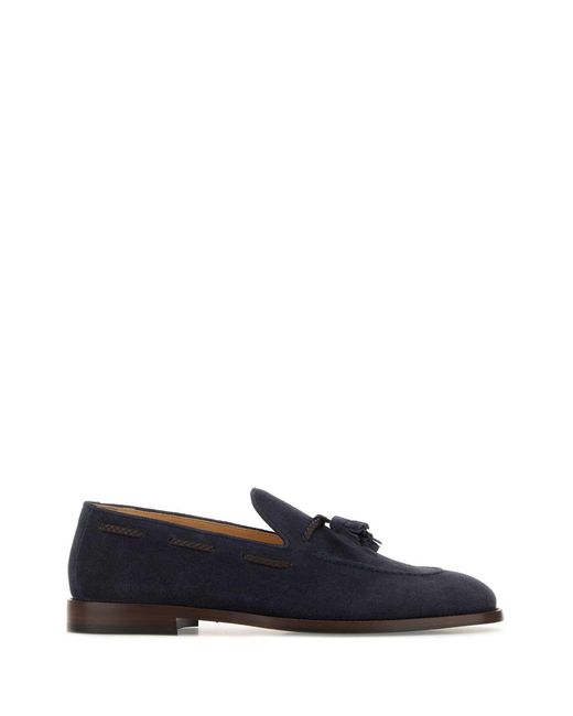 Brunello Cucinelli Blue Suede Loafers for men