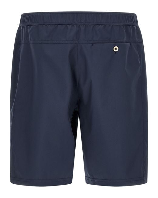 Brunello Cucinelli Blue Polyester Bermuda Shorts for men
