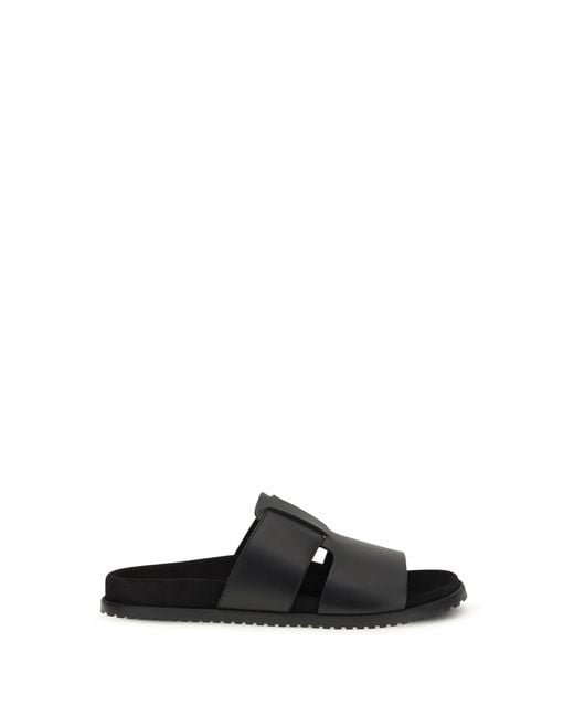 Dolce & Gabbana Black Sandals Calf Leather for men
