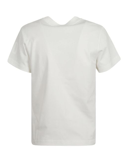 Courreges White Logo Print Round Neck T-Shirt