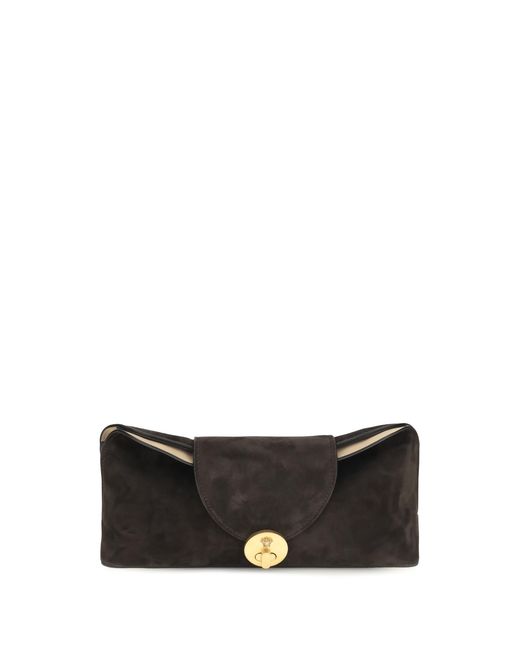 Versace White Suede Pouch Vivian Calf Leather Shoulder Bags