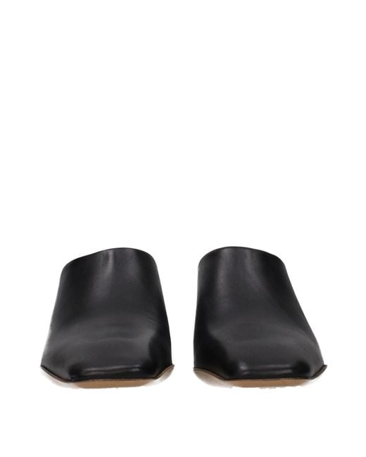 Jil Sander Black Leather Slippers