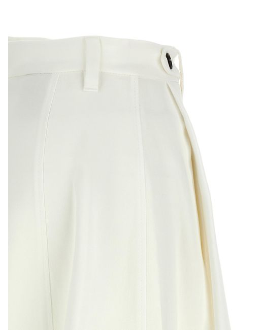 Brunello Cucinelli White Viscose Midi Skirt