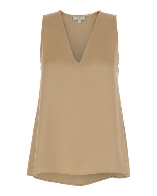 Antonelli Natural Angelica Sleeveless Top With V-Neck
