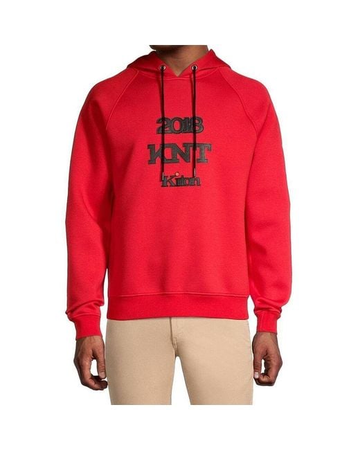 knt kiton Red Hooded Sweatshirt for men