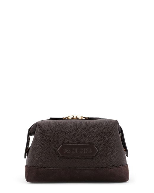 Tom Ford Logo-Patch Zipped Clutch Bag in Black for Men | Lyst