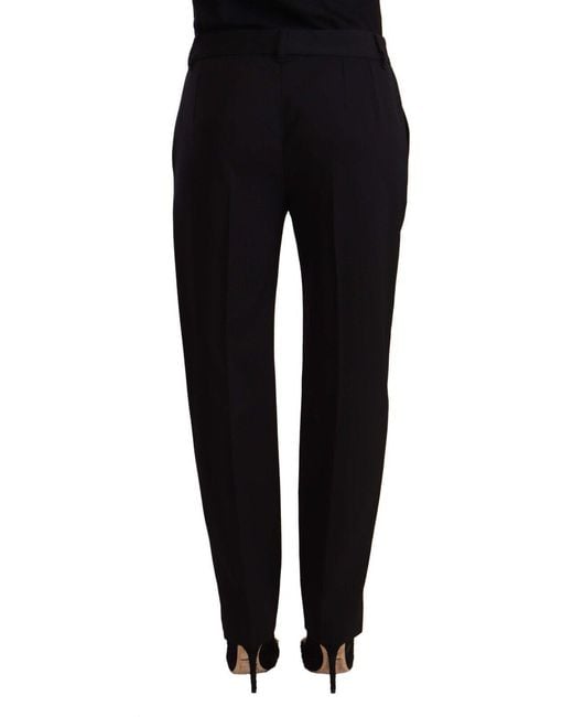 Dolce & Gabbana Black Elegant Tailored Wool Blend Trouser