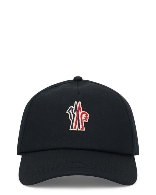 Moncler Black Cotton Cap Hat for men