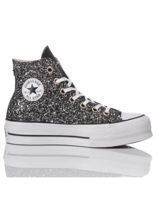 MIMANERA Gray Glitter Converse Platform