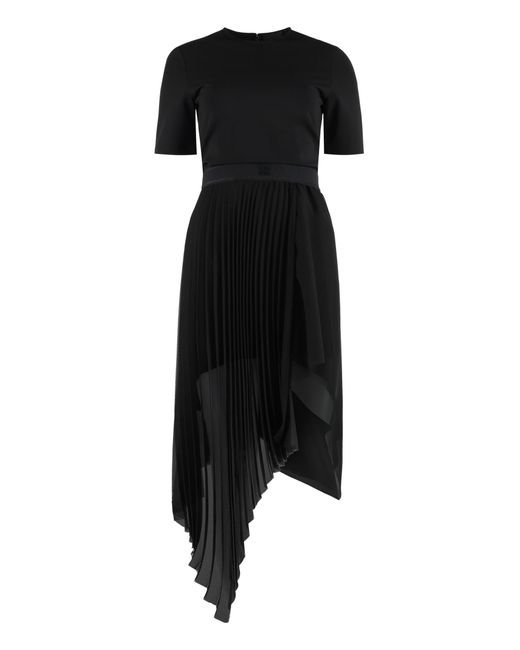 Givenchy Black Pleated Midi Dress