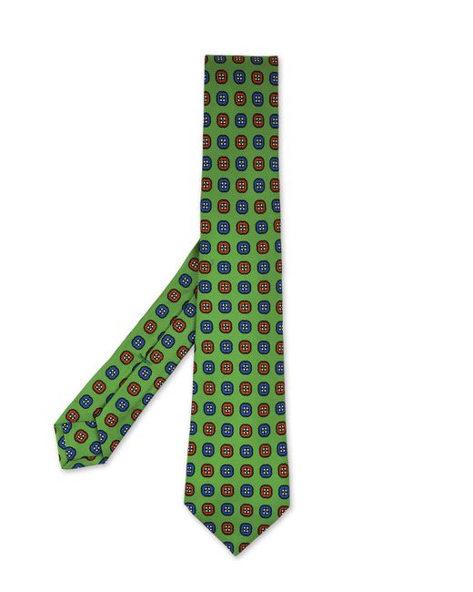Kiton Green Tie With Pattern for men