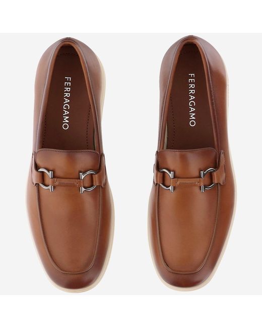 Ferragamo Brown Leather Loafers Calf for men