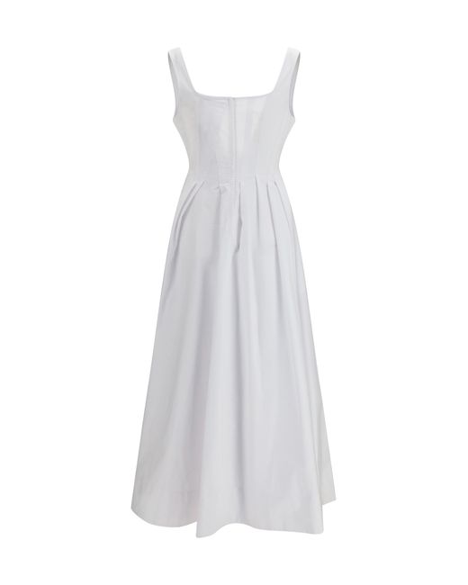 Max Mara White Long Giro Dress Cotton
