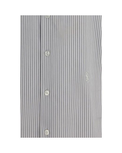 Saint Laurent Gray Cotton Pattern Shirt for men