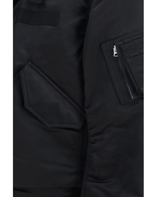 Sacai Black Cotton Chino And Nylon Twill Double Jacket Cotton for men