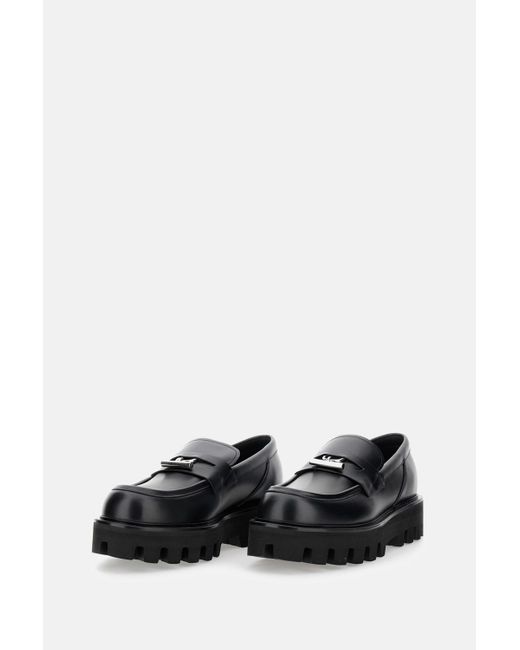 Alexander McQueen Black Calf Leather Loafers for men