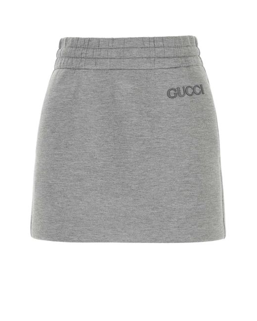 Gucci Gray Stretch Viscose Mini Skirt